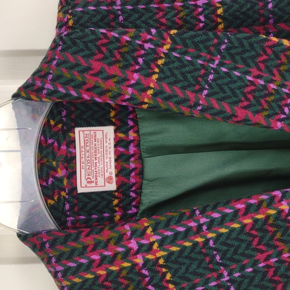 Pendleton Petite 100% Wool Fully Lined Single Button LS Plaid Blazer Jacket Sz 6 - Picture 4 of 12